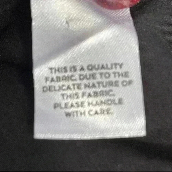 Lulus Balloon Sheer Sleeve Mock Wrap Top Black “Wrapped In Blooms” Size Large - Picture 10 of 10